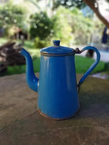 Bule Azul vintage 1,7 litros Original, Metal Esmaltado. Para uso ou Colecionador,Decoração