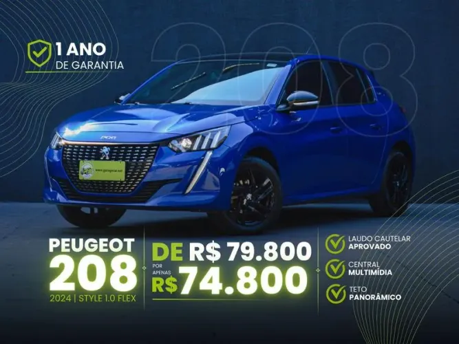 Peugeot 208 Style 1.0 Flex 6V 5P Mec. 2024