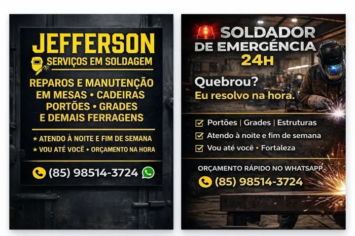 Soldador 24H EMERGÊNCIA vou ate você