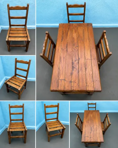 Jogo de mesa em madeira