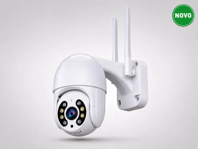 Câmera Wi-Fi Externa IP66 Full Color Visão Noturna PTZ 1080P Com Áudio