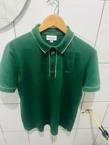 Camisa Polo Lacoste Paris Regular Fit Verde Escuro - Original<br>