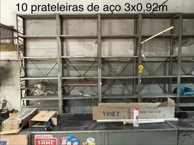 Estante / Prateleira de Aço Industrial 3,00m x 0,92m - 10 Módulos