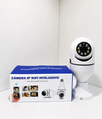 Câmera IP Wi-Fi Inteligente Lâmpada 360° Visão Noturna