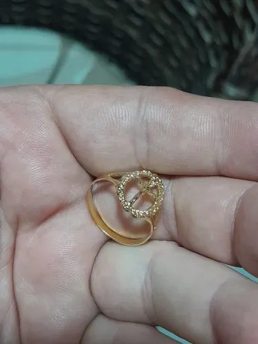Anel de ouro 14k crucifixo