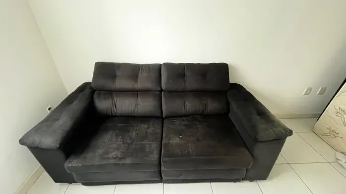 Sofá Retrátil 2 Lugares Preto