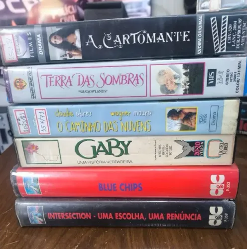 6 fitas VHS originais, gêneros de drama e romance USADAS