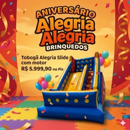 Tobogã Alegria Slide com motor 4,0m 