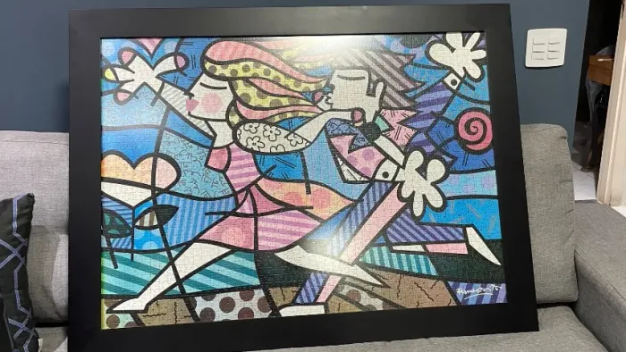 Quadro quebra cabeça Romero Britto Love Blossoms Grow