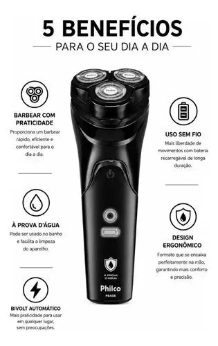 Barbeador Elétrico Philco PBA08 Bivolt