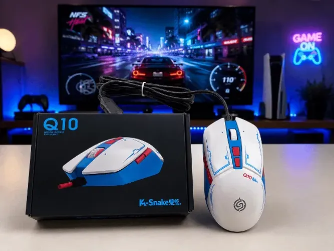 Mouse Gamer K-Snake Q10 Macro Definition RGB Novo