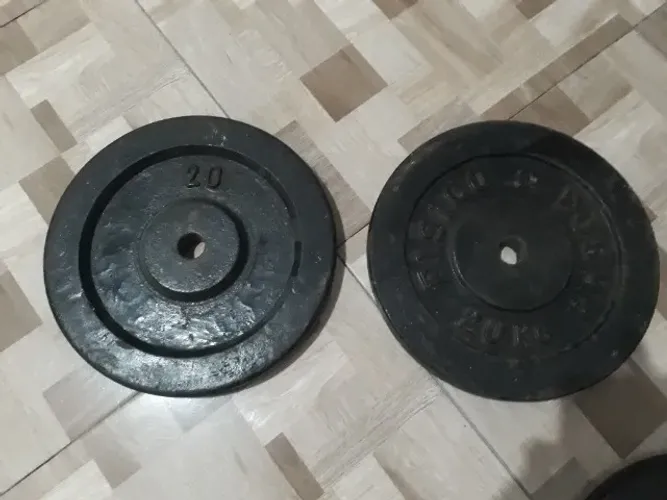 Anilhas de ferro Alta Qualidade 2x20kg Boa Conservação musculação academia 