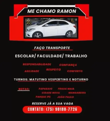 Transporte Escolar, Faculdade e Particular.
