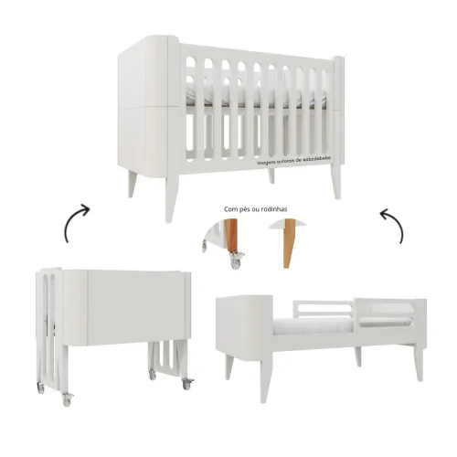 Berço Infantil - Linha BO - 3 em 1 