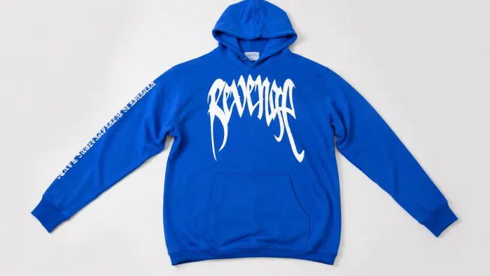 Moletom Revenge x XXXTENTACION azul original edição limitada com relevo premium