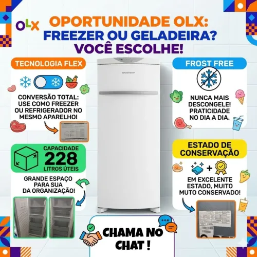 Freezer Vertical Brastemp Flex Frost Free 228 lts