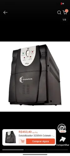 Estabilizador transformado 3200va entrada 110v/220v saída 110v