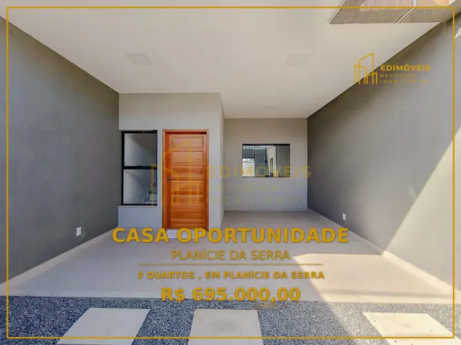 Casa com Design Moderno e Quintal no Planície da Serra Não Perca!