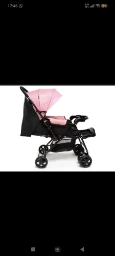 Carrinho de bebe alça reversível Cosco kids travel system reverse 0 a 15kg - preto/rosa