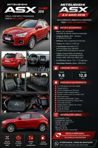 Mitsubishi ASX 2.0 16V 4X4 160cv Aut. 2016