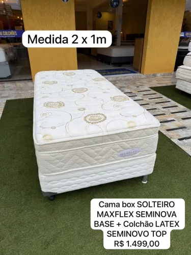 Cama box Solteiro MAXFLEX LÁTEX 2 x 1 SEMINOVO - Entrego!
