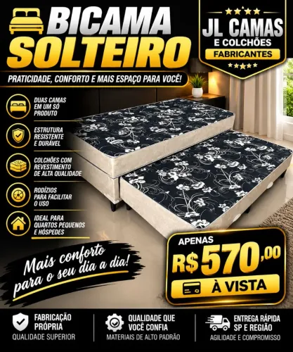 BICAMA SOLTEIRO DIRETAMENTE DA FÁBRICA