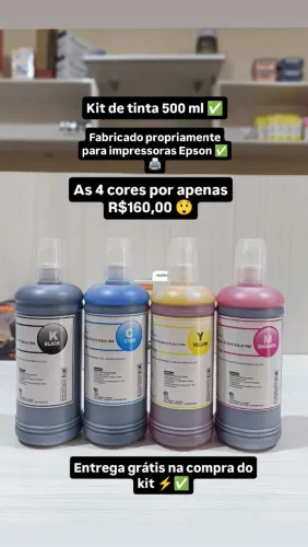 Kit De Tinta 500 Ml Epson ( Entrega Grátis )