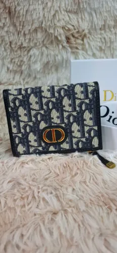 carteira christian dior monograma azul nova