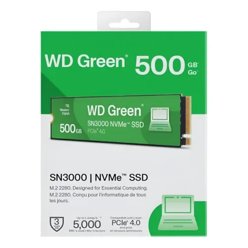 SSD NVME 500GB - WD GREEN SN3000 (5 meses de uso)