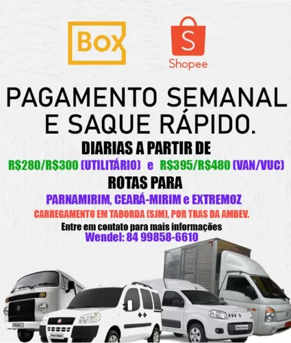 Venha realizar entregas da Shopee