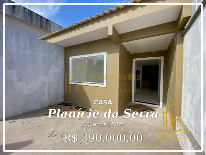 Casa incrível em Planície da Serra! 2 quartos e 2 vagas de garagem.