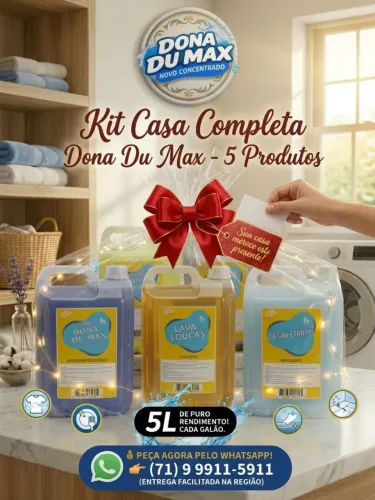 Kit Limpeza Completa 5L Dona Du Max - 5 Produtos Concentrados<br>