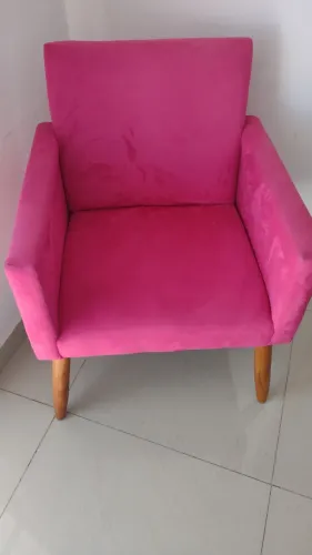 Cadeira de camurça Pink com pernas Palito