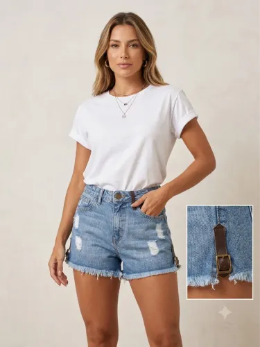 Short jeans feminino tam 34 azul Oh, Boy!