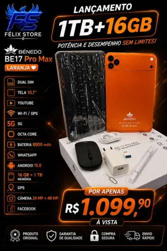 Lançamento 1TB+16GB BÊNEDO BE17 Pro Max LARANJA NOVO