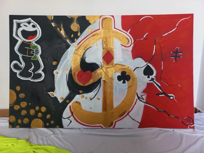 Quadro do artista plástico DG Ouro Sujo. 