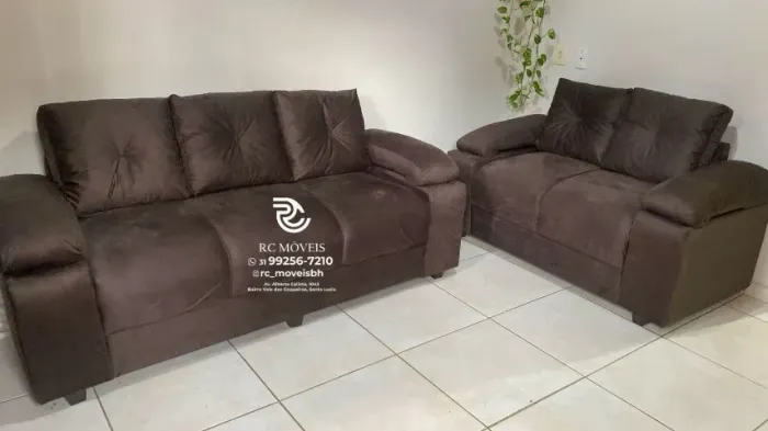 Sofá 2 e tres lugares Suede macio D33 Braço Fofão Confortável Direto da Fábrica