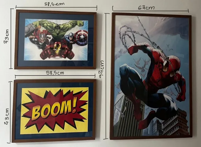 Quadros decorativos super-heróis 