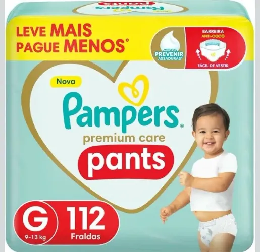 Fralda Pampers Premium pants lacrada