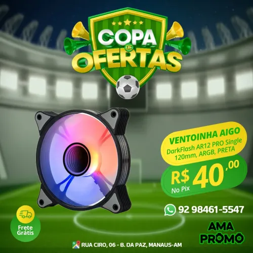 VENTOINHA AIGO AR12 PRETA RGB