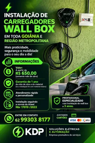 PROMOÇÃO  instalação de Wall box p carros elétricos 
