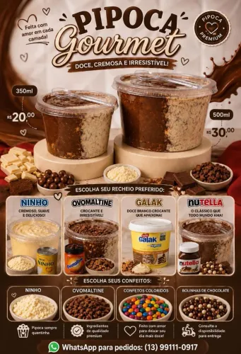 Pipocas gourmet