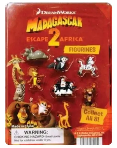 Lote Completo Madagascar 2 - 8 Minifiguras Colecionáveis