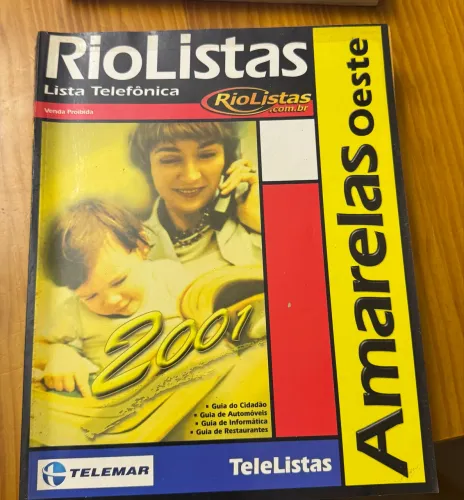 4 Listas Telefônicas Antigas páginas amarelas do Rio 2001-2004 | Telemar RioListas