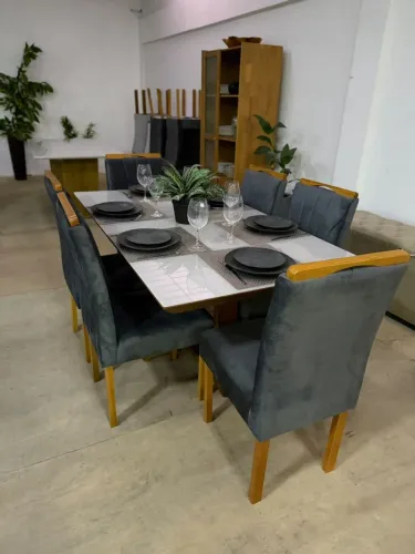 Promoção de lançamento mesa de jantar 6 cadeiras MADEIRA MACIÇA