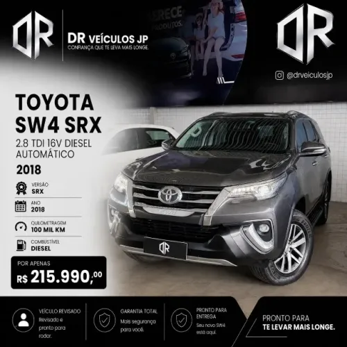Toyota Hilux SW4 SRX 4X4 2.8 TDI 16V Dies. Aut. 2018