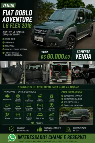 Fiat Doblo Adv/adv Tryon/locker 1.8 Flex 2018