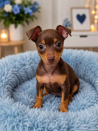 Filhote de Pinscher machinho chocolate disponível 