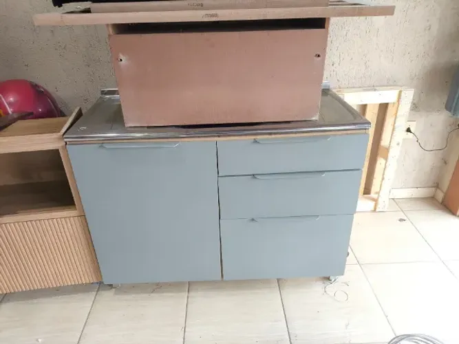 Balcão De Cozinha 1 Porta 3 Gavetas Nesher Marquesa 120cm
