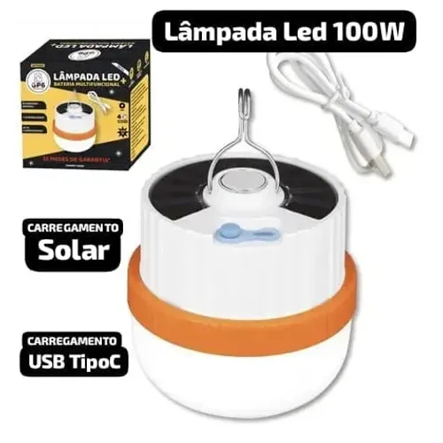 Lâmpada LED com bateria multifuncional (modelo GP4095 da linha GP6), portátil e recarregáv